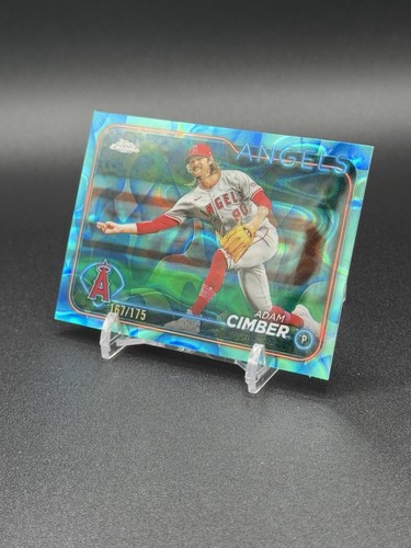 2024 Topps Chrome Update Adam Cimber/175 Aqua Blue Lava Lámpara Refractor Angels - Imagen 3 de 4