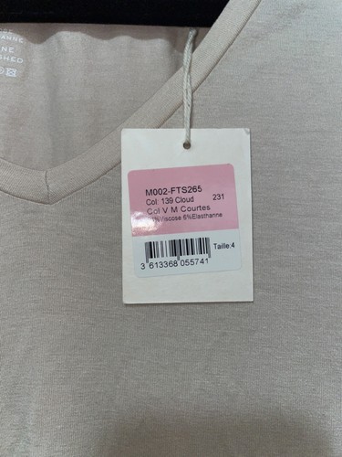 Majestic Filatures Women’s Deluxe Teeshirt size 4/XL NWT V-Neck Cloud Extrafine - Picture 3 of 6