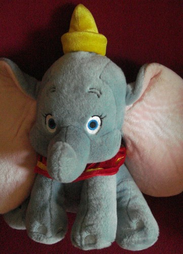 Dumbo Elephant Vintage Peluche 11" Stuffed Animal Toy Disney Mark on Foot Sole - Picture 2 of 6