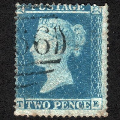 英国　切手 世界初の切手 消印付き 2ペンス 青 のり付き two pence 英国 切手 世界初の切手 消印付き 2ペンス 青 のり付き two