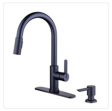GLACIER BAY Paulina Matte Black Pull-Down Sprayer Kitchen Faucet With TurboSpray