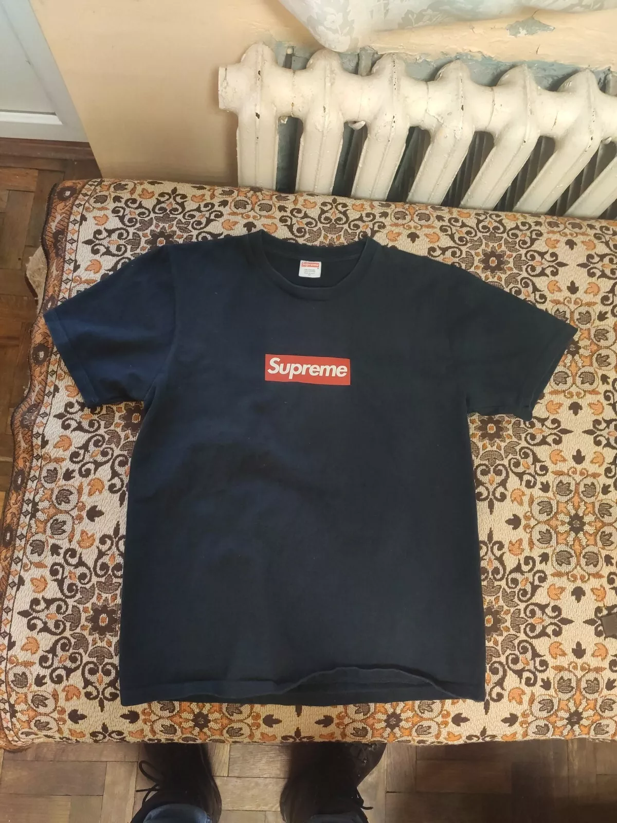 2014 SS14 SUPREME 20th Anniversary Box Logo Tee Shirt Bleu Foncé Blanc Rouge...