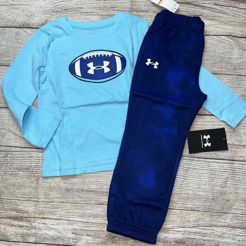 Under Armour Baby Toddler Boys Football Long Sleeve Outfit Set NEW Blue - Picture 2 of 2