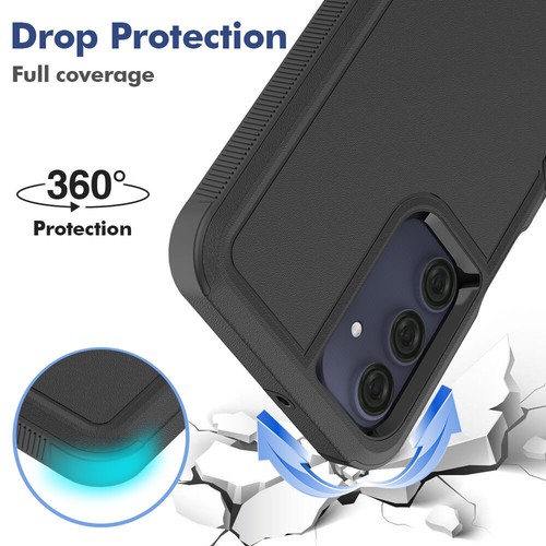 Case for Samsung Galaxy A16 Heavy Duty Rugged Phone Cover (Black) Black - Picture 3 of 5