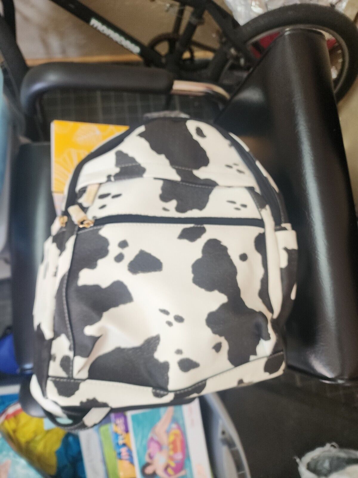 Mini Cow Print Backpack for Women and Girls 