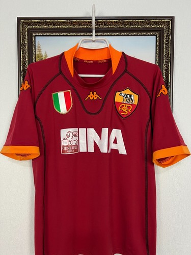 Roma Home football shirt 2001 Soccer Red Kappa Jersey Mens Maglia Trikot Size M - Picture 2 of 13