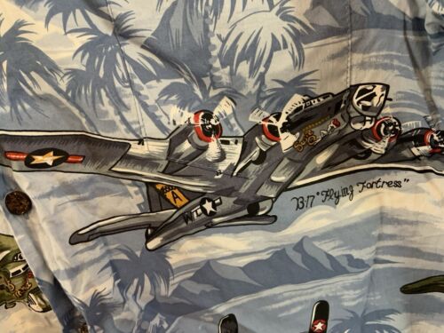 Camicia hawaiana Kalaheo M bombardieri militari fortezza volante aerei USA Hawaii - Foto 2 di 7