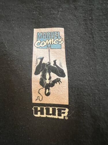 Maglietta HUF x Marvel Black Spiderman Venom Y2K Comic Art Skate Streetwear Taglia L - Foto 4 di 10