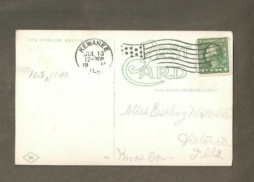 Vtg Postcard Public Library Kewanee ILL IL 1914 | eBay