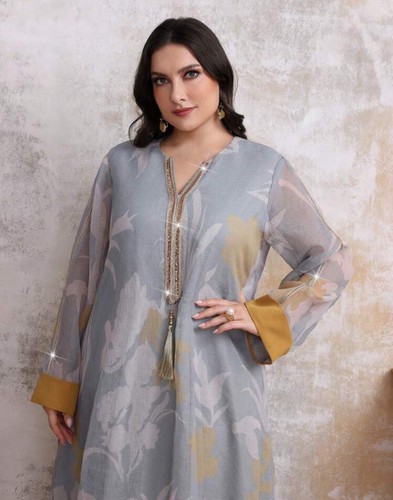 Ramadan Abaya Women Muslim Maxi Dress Dubai Kaftan Islam Caftan Robe Party Gown - Picture 9 of 10