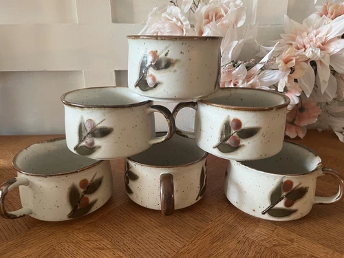 Vintage Otagiri Bittersweet Soup Mug Bowl Stoneware Japan Set Of 6