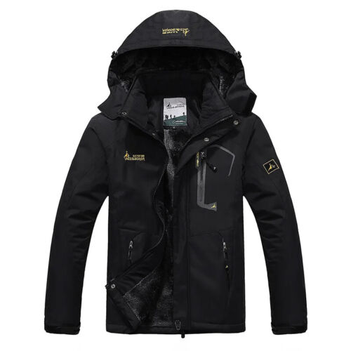 Men's Winter Warm Waterproof Jacket Winter Coat Outdoor Ski Snow Hooded Jacket - Picture 28 of 30