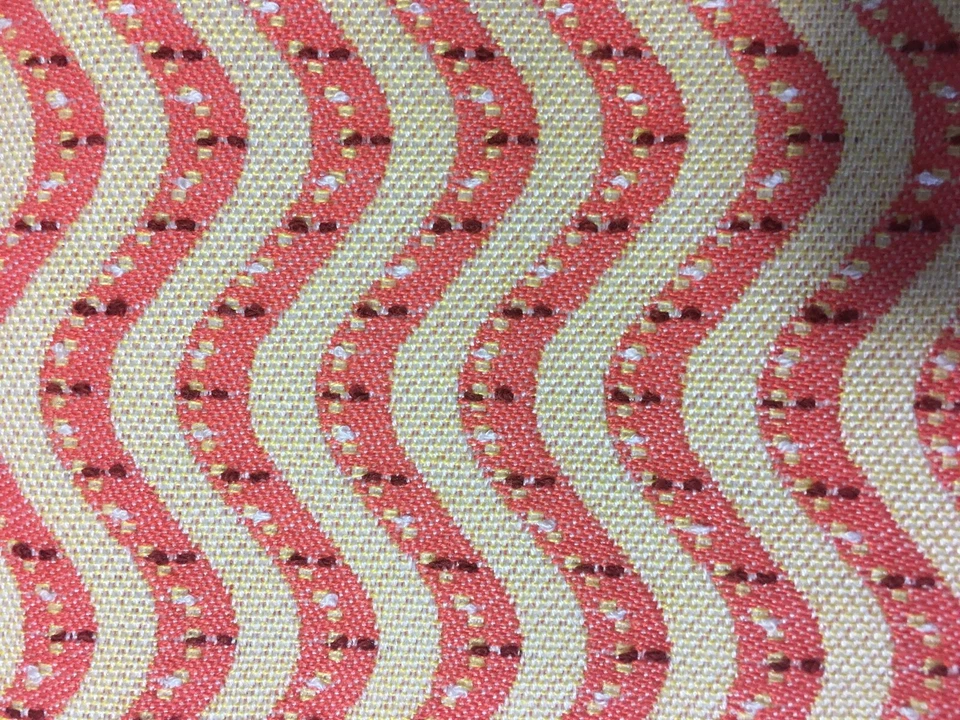 Fabric Upholstery Sample ALAXI SUNBRELLA 26"x26" Orange/Cream - Image 4 of 4