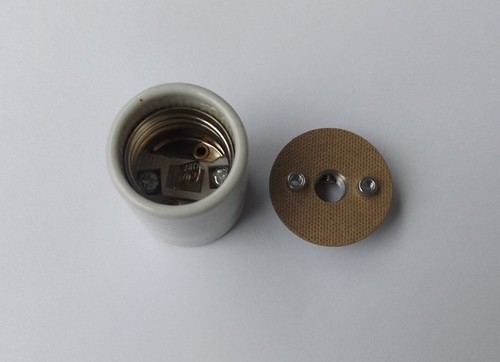 PORCELAIN KEYLESS LAMP SOCKET WITH METAL CAP 2" TALL LAMP PART NEW 30700J - Picture 5 of 5
