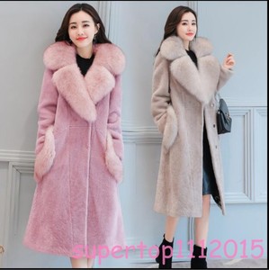 pour mollet mode manteaux de revers mi en dessus Manteau fausse fourrure vêtements d'hiver chaude femme w1BqaxCUp