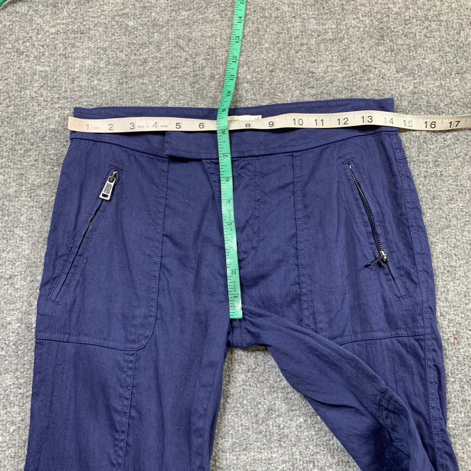 Брюки женские Vince 0 ночная осень льняная смесь пэчворк эластичные карман на молнии сужающиеся - Изображение 3 из 4