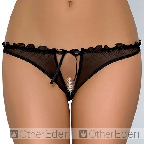 Axami V-6458 Charbon sexy open crotch thong - Image 1 of 4