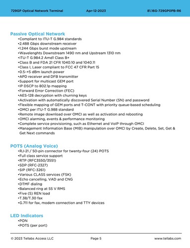 NEW Tellabs ONT729GP 729GP Optical Network Terminal 24 Ports POE Enterprise GPON - 第 14/15 張圖片