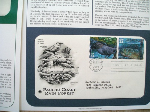 Postal Society First Day Cover 5 FDC stamp # 3378 Pacific Rain Forest 33 c 2000 - Picture 6 of 6