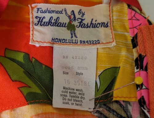 Vintage 60’ S 70’s Hukilau Fashions Hawaiian Maxi Dress 16 - Picture 9 of 9