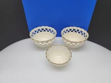 Lenox 24kt Trimmed Fine China Beige Ivory Jewelry/Trinket Dish Bowls EUC 