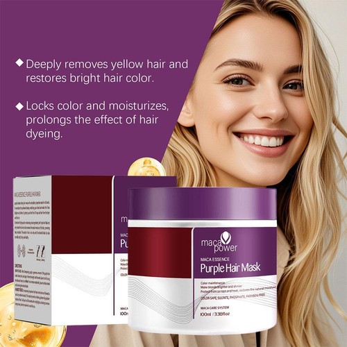 Maschera capelli viola 100 ml Maca Power for Essence Deep Nourish Brighten Cheratina NUOVO - Foto 6 di 12