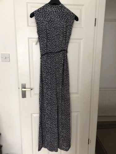 Michael Kors Black and Grey Animal Print Sleeveless Jumpsuit - Picture 3 of 12