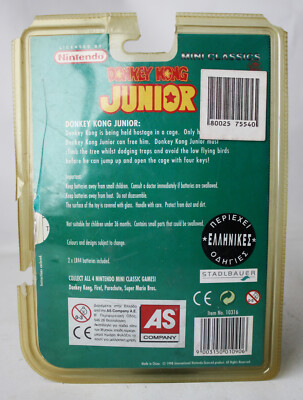 1998 DONKEY KONG JUNIOR MINI CLASSICS KEY CHAIN GAME WATCH