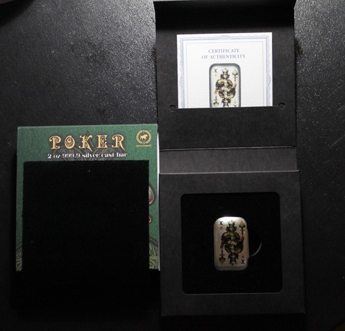2024 Poker Cards: King of Spades 2 oz .9999 Fine Silver Cast Bar ONLY 500 MINTED - Picture 6 of 14