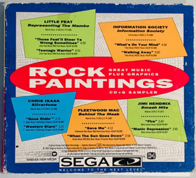 Sega CD ROCK PAINTINGS / HOT HITS Music Sampler Double Disc Set RARE w/Case NICE
