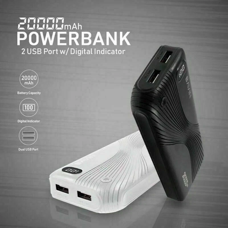 Portable Mobile Phone Backup Battery Charger Pack Power Bank 20000mAh Dual USB - Image 2 of 4