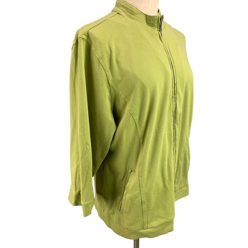 XL Additions by Chico's Women's Green Full Zip 3/4 Sleeve Sweatshirt - Picture 3 of 7
