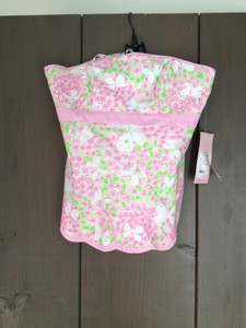 LILLY-PULITZER-NWT-Size-4-Pink-Green-Strapless-Cotton-TOP-MSRP-198-00