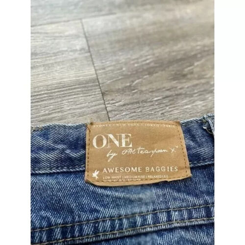 One X Teaspoon Awesome Baggies Boyfriend Jeans Destroyed Cobain Cropped Sz 27 - Picture 3 of 8