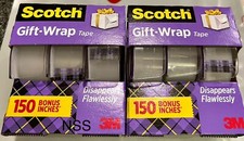Lot of 2 Scotch 3-pack Gift Wrap Tape 6 x 350” 2,100” Total Disappears Flawlesly
