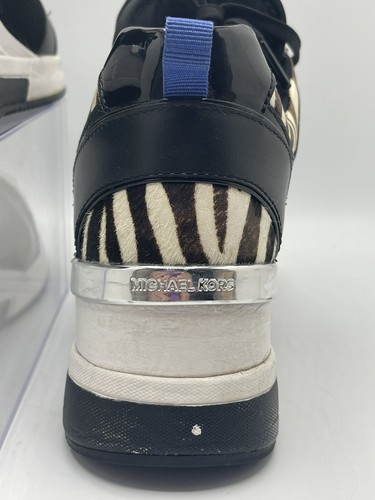 Michael Kors Sneakers Donna Georgie Platform - Nero Bianco Taglia:8,5 - Foto 8 di 12