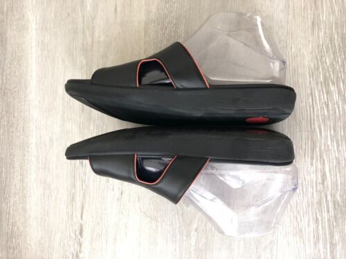 Fitflop Damen Sandale 8 schwarz Leder Slipper offene Zehenpartie Bindung Slide Komfort - Bild 4 von 7
