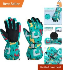 Adjustable Dinosaur Winter Gloves for Kids - Waterproof and Windproof Design