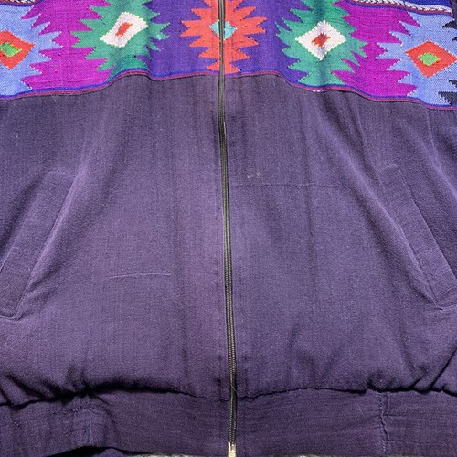 Women's Vintage El Huarache Guatemalan Embroidered Zip Jacket Sz. Med Aztec - Picture 4 of 15