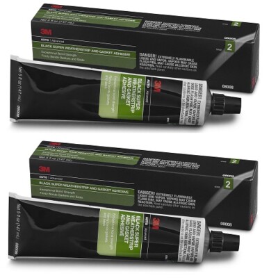3M 08008 Black Super Weatherstrip Adhesive Tube - 5 Oz. (5448095613623)