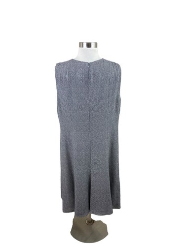 Akris Punto 14 Gray Black Herringbone Silk Dress Quiet Luxury Career - Picture 3 of 4