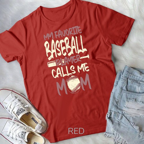 My Favorite Baseball Player Calls Me Mom Baseball T-Shirt Unisex T-shirt - Picture 6 of 11
