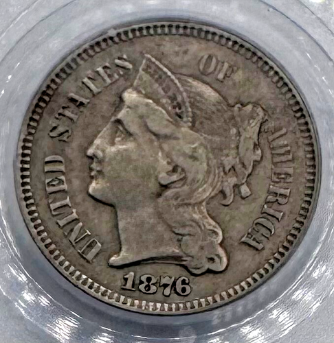 1876 Three Cent PCGS XF45 - Picture 3 of 4