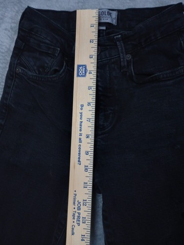 AGOLDE Sophie Crop High Rise Black Denim Raw Hem Skinny Leg Jeans Size 24 - Picture 11 of 18