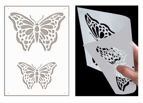 Stencil farfalla pittura giardino mobili da parete creazione di carte artigianato riutilizzabile BU7 - Foto 2 di 16