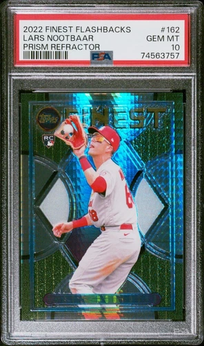 2022 Topps Finest Flashbacks Prism Refractor Lars Nootbaar RC /35 PSA 10 Gem