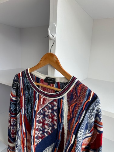 Maglione maglia patchwork multicolore vintage Carlo Colucci by Mark Seven taglia L - Foto 6 di 14