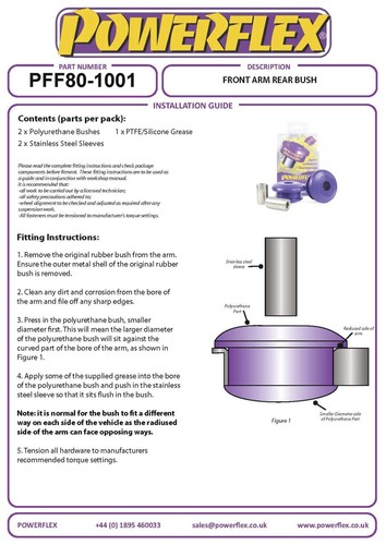 Powerflex Front Arm Rear Bushes for Opel Tigra Twin Top B (04-09) PFF80-1001 - Picture 3 of 12