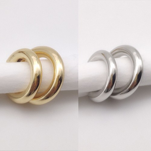 Round Metal Ear Bone Clip Earrings Non Pierced Ears Cuff Earring Women - Picture 5 of 9