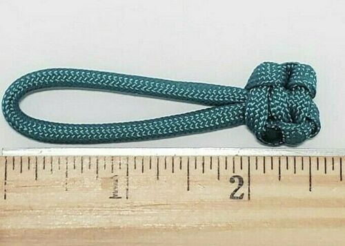 SET OF 6 TURQUOISE 550 PARACORD 2-5/8" ZIPPER PULL EXTENSIONS - Picture 2 of 2